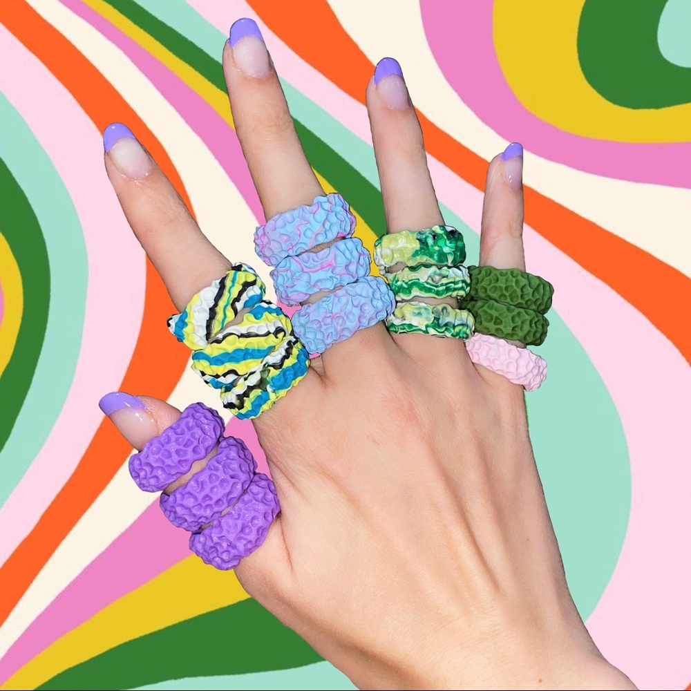 Chunky Clay Rings!